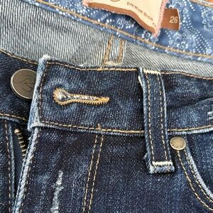 PAIGE Women's Boot Cut Jeans - Dark Blue. Size 26.  33” Inseam